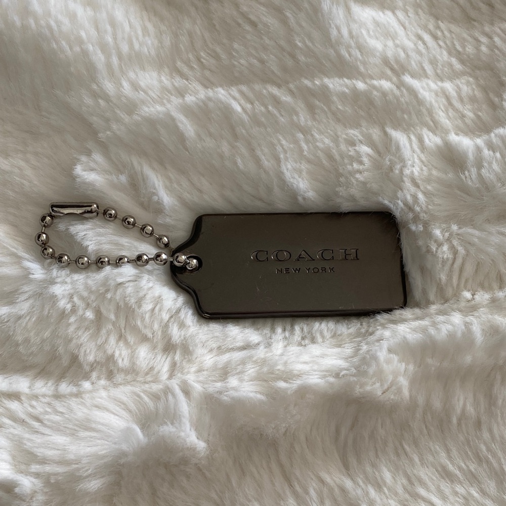 Coach Metallic Silver Bag Tag